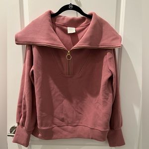 Varley Cowl Pink Rose Gold Sweatshirt Size Small